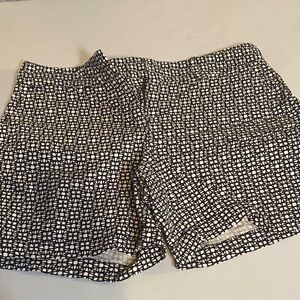 Women's Black and White Patterned Shorts